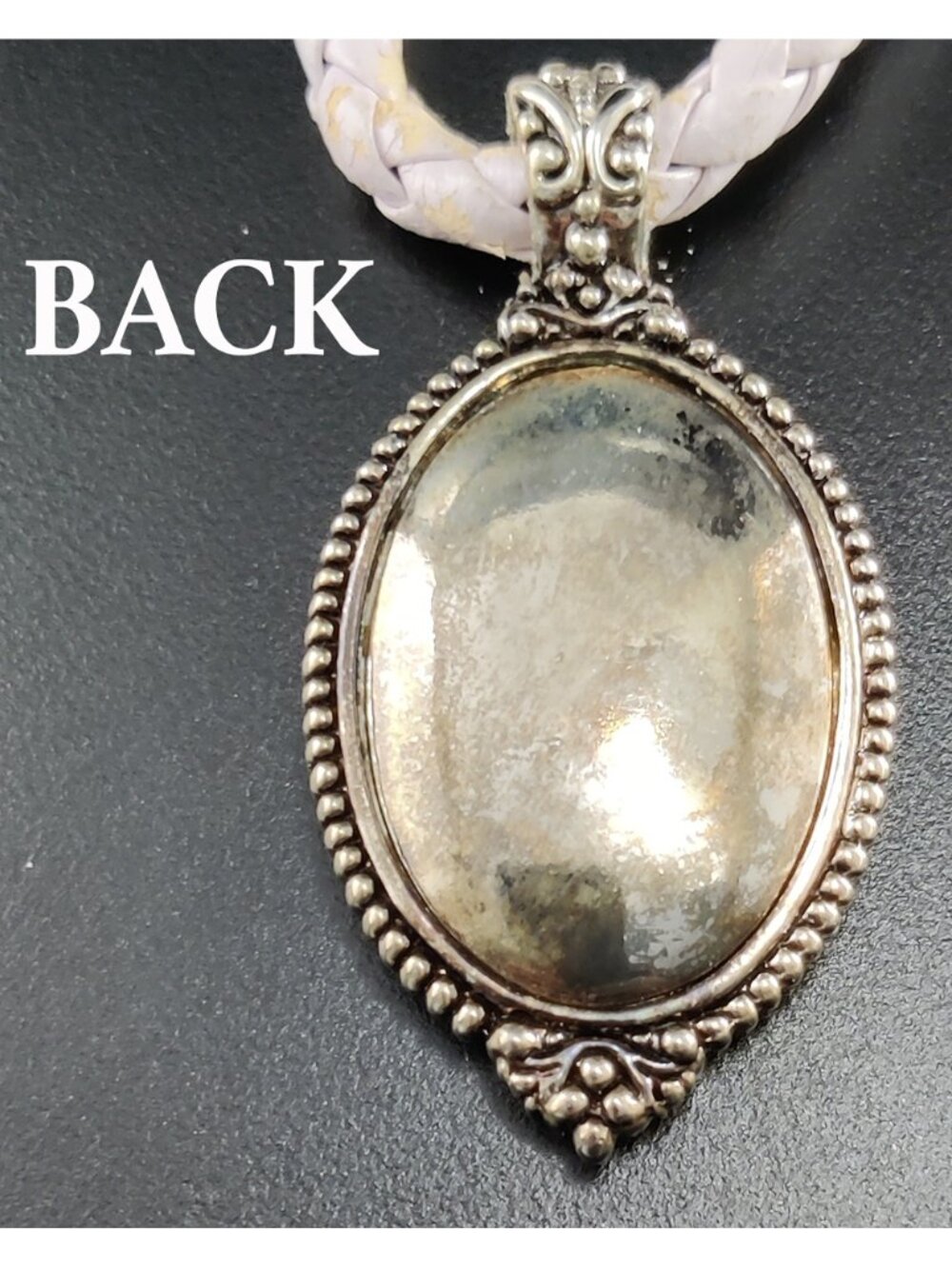 VTG 80s Boho Silver Tone Pink Filigree Tree Amulet Choker Necklace For Parts - Picture 4 of 6